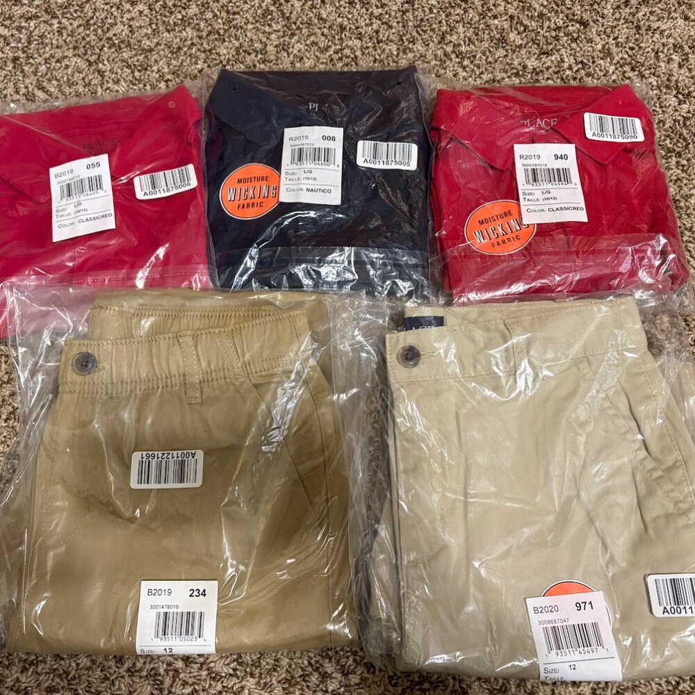 Boys Children's Place Bundle - 3 shirts, 2 pants Size 12